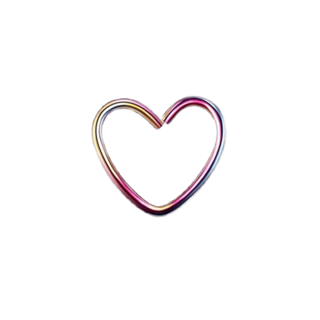 rainbow color plain heart seamless hoop