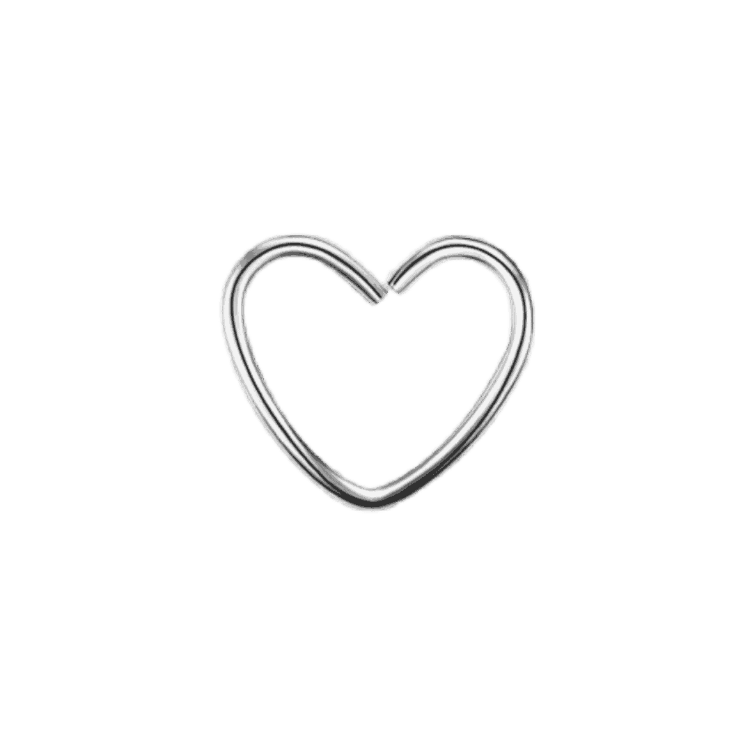 steel color plain heart seamless hoop