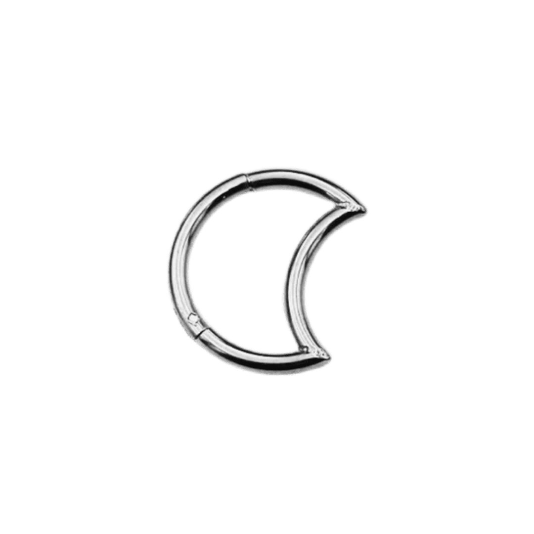 plain moon hinged hoop steel color