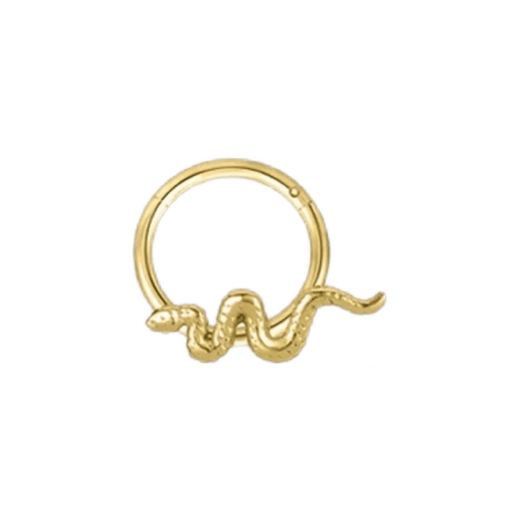 gold color snake hinged hoop