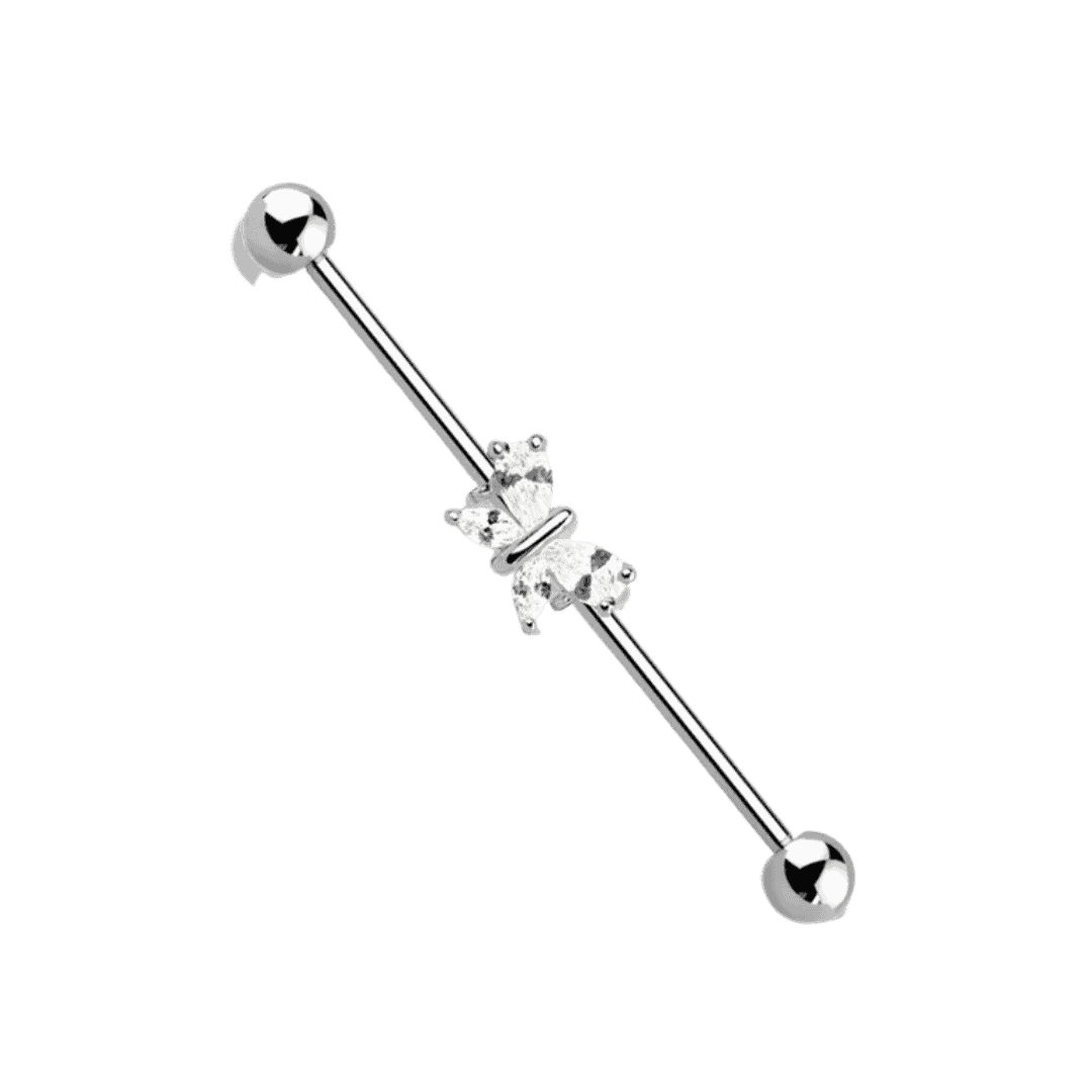 steel color sparkling industrial butterfly barbell