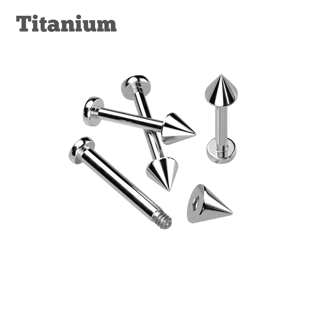spike ends threaded titanium labret ear piercing jewelry