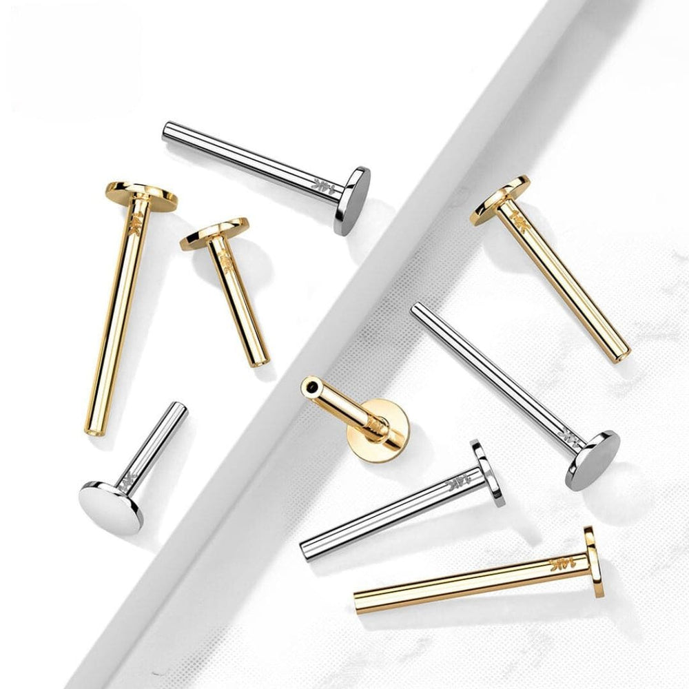 14k Gold Threadless Labret Post