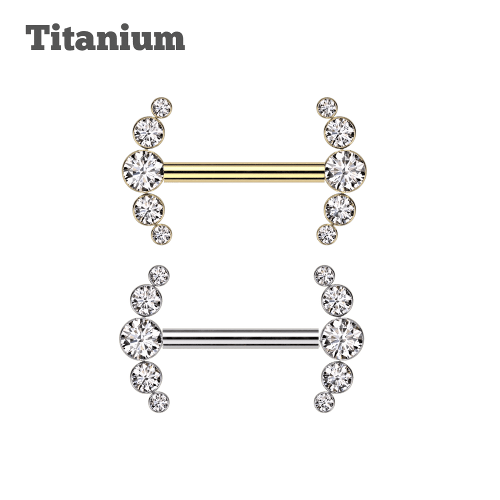 Titanium Cluster Ends Threaded Straight Barbell