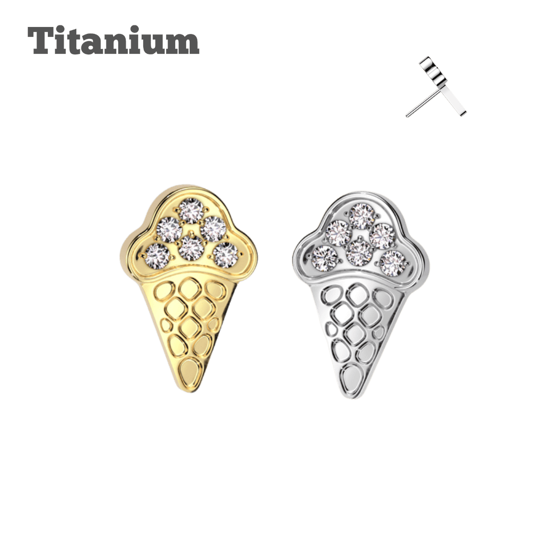 titanium cone threadless top ear piercing jewelry