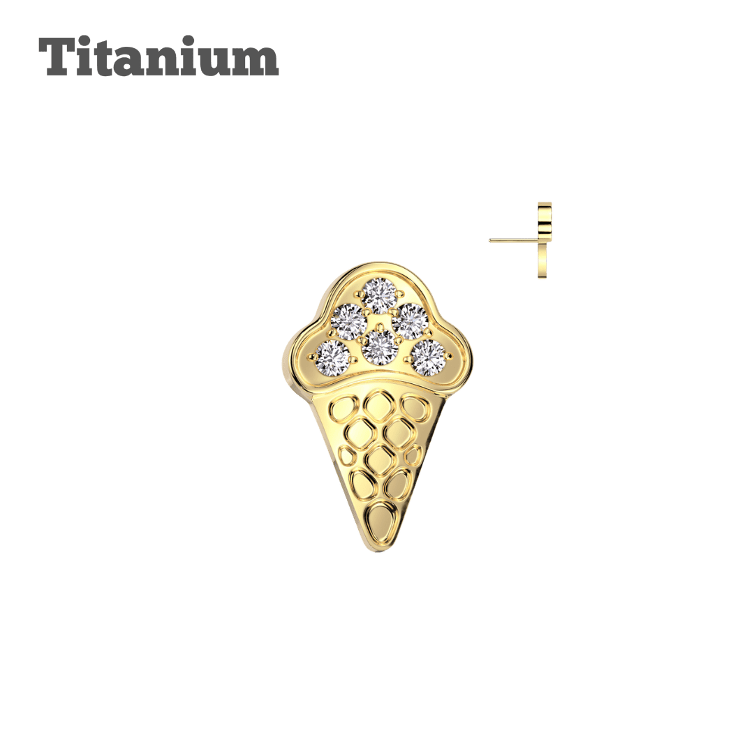 gold color cone design made in titanium earring