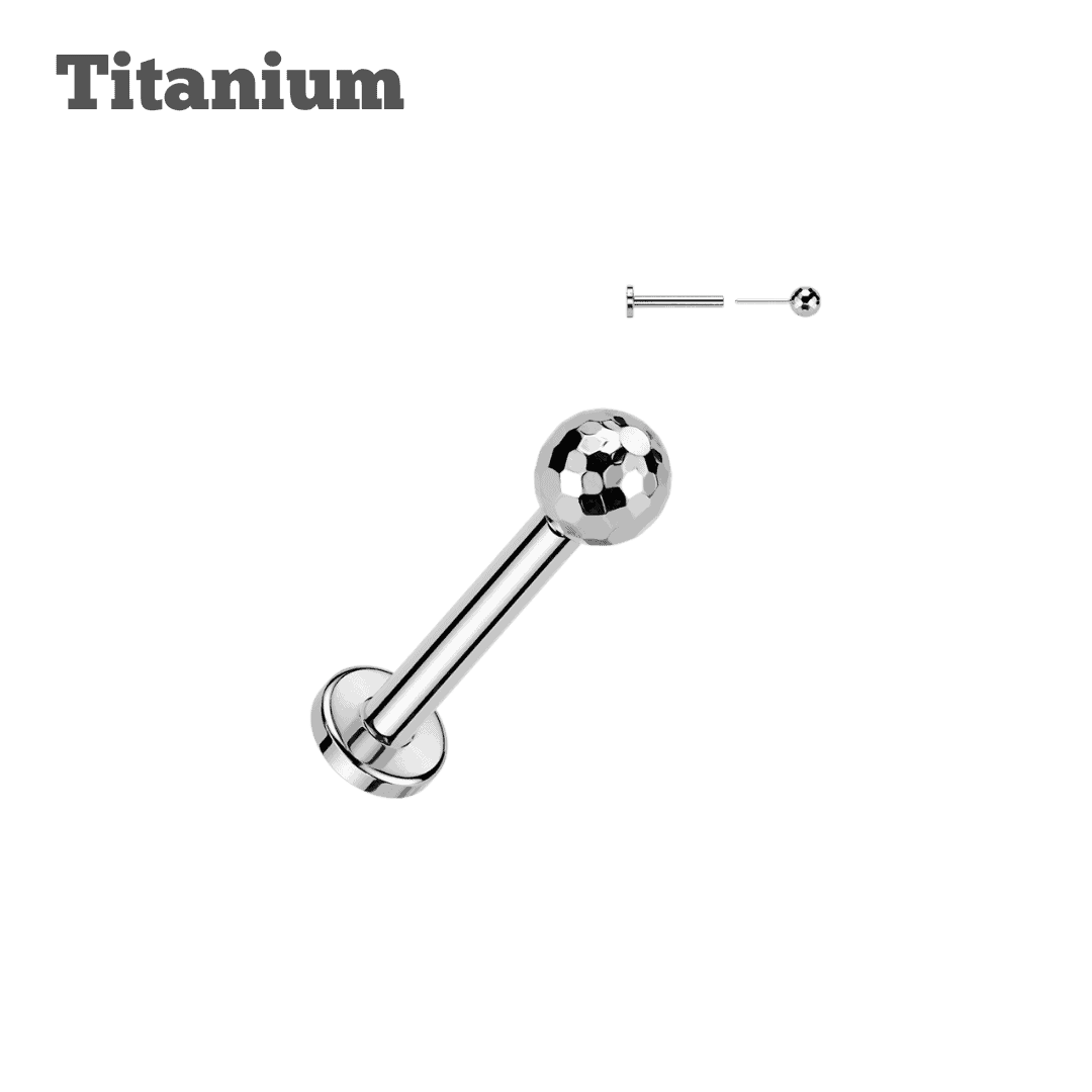 TItanium Disco Ball Top Threadless Labret