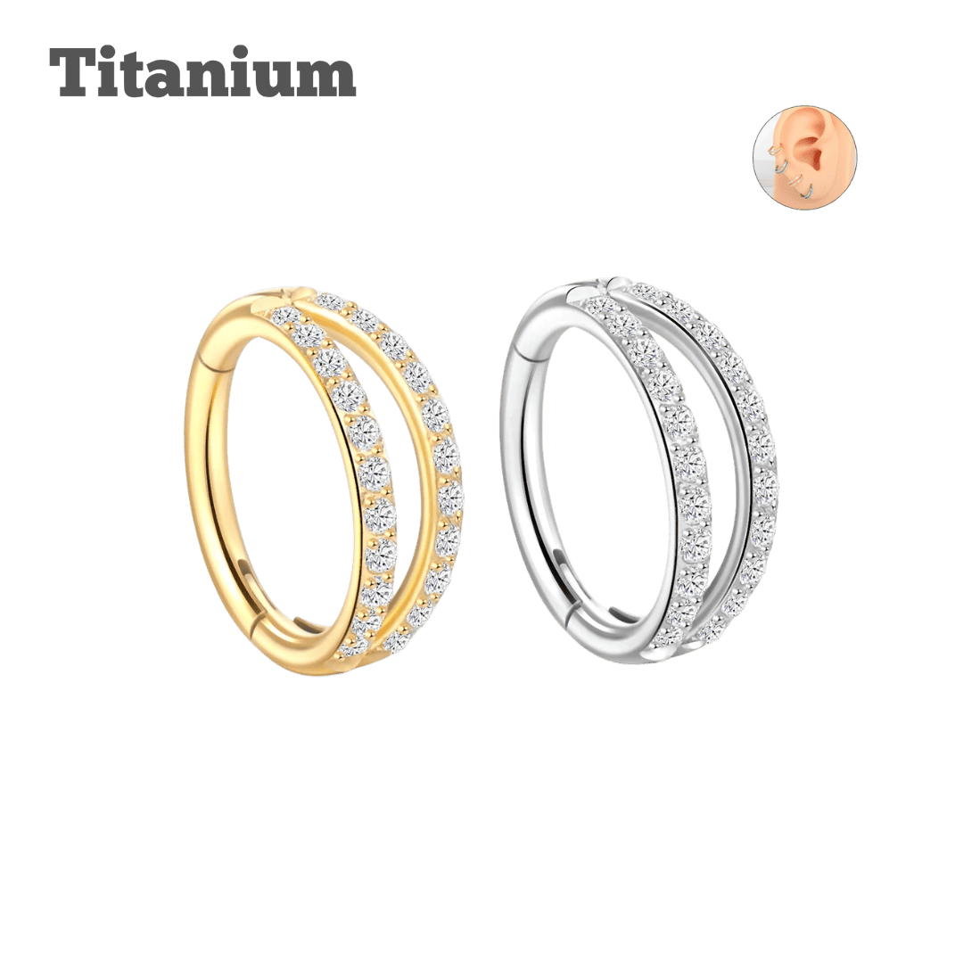 titanium double outfacing hinged hoop ear piercing jewelry