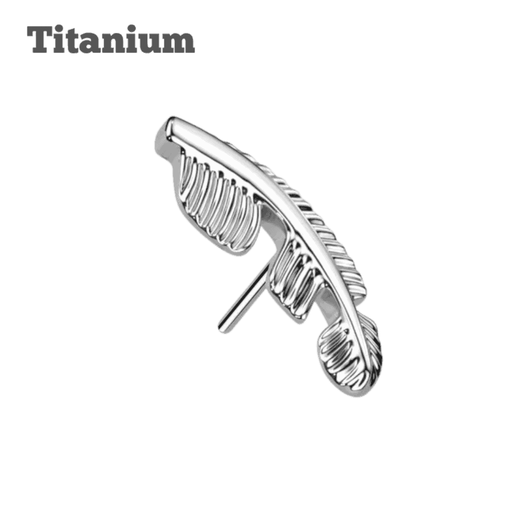 titanium feather threadless top steel color