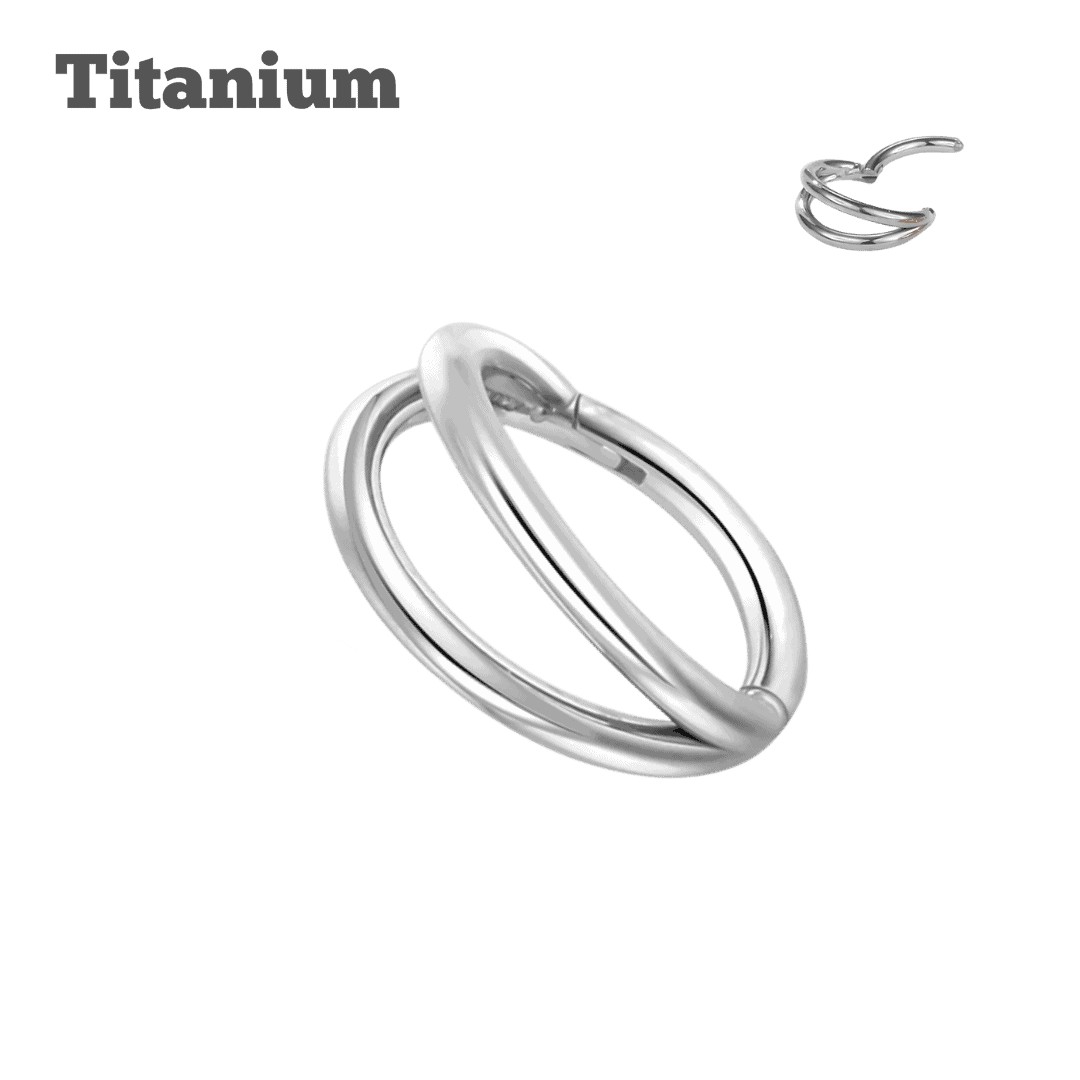 Titanium Plain Double Hinged Hoop