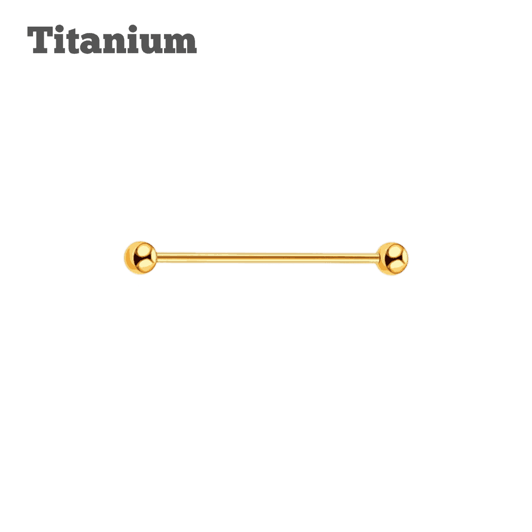 gold color titanium plain industrial barbell