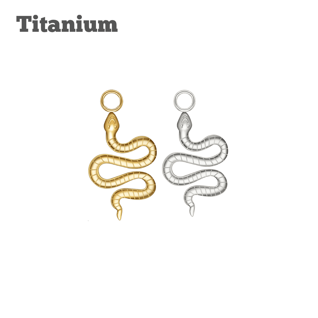 titanium snake charm perfect for hoop earring