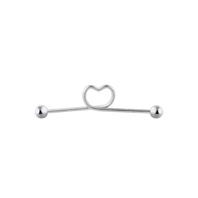 twisted heart industrial barbell steel color 