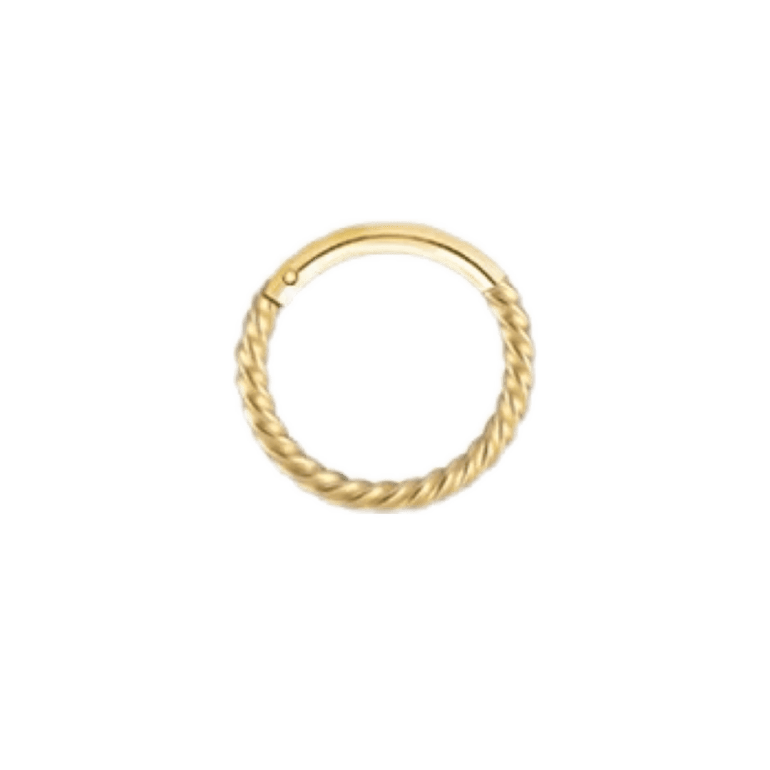 gold color twisted hinged hoop